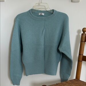 Brunello Cucinelli Light Blue Cashmere Sweater (Ribbed)